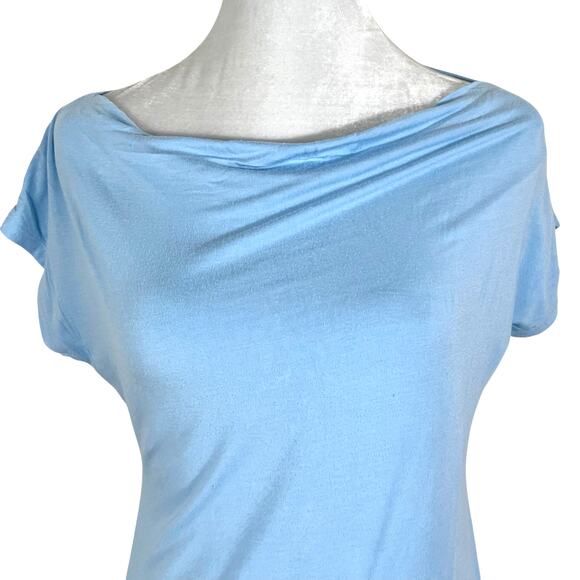 San Francisco City Lights Soft Drape Neck Tee T-Shirt Light Blue Medium NEW - Picture 4 of 7
